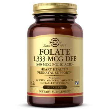 Вітаміни та мінерали Solgar Folate 1333 mcg (Folic Acid 800 mcg), 250 таблеток CN6106 фото