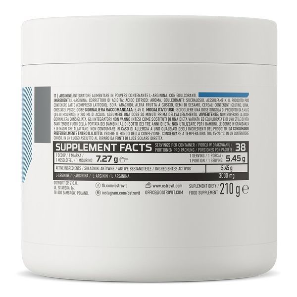 Амінокислота OstroVit Arginine, 210 грам - Без смаку CN1999-3 фото
