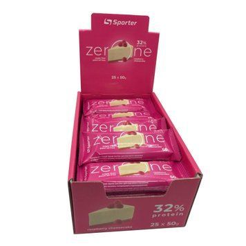 Батончик Sporter Zero One, 25*50 грам - Малиновий чизкейк CN9897-11 фото