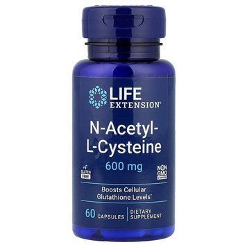Амінокислота Life Extension N-Acetyl-L-Cysteine 600 mg, 60 капсул CN17283 фото