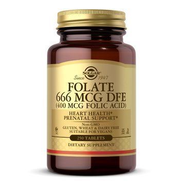 Вітаміни та мінерали Solgar Folate 666 mcg (Folic Acid 400 mcg), 250 таблеток CN6107 фото