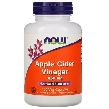 Натуральна добавка NOW Apple Cider Vinegar 450 mg, 180 капсул CN10553 фото