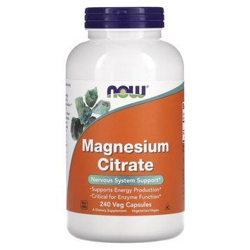 Вітаміни та мінерали NOW Magnesium Citrate, 240 вегакапсул CN11547 фото