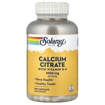 Вітаміни та мінерали Solaray Calcium Citrate with Vitamin D3, 180 капсул CN17350 фото