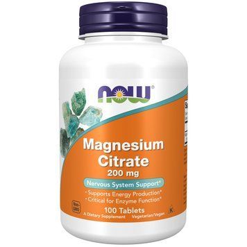 Вітаміни та мінерали NOW Magnesium Citrate 200 mg, 100 таблеток CN11548 фото