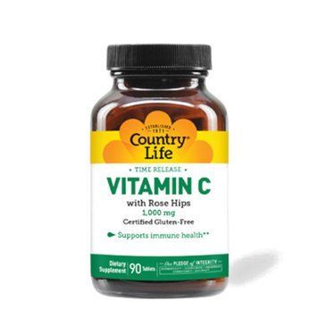 Вітаміни та мінерали Country Life Vitamin C with Rose Hips 1000 mg Time Release, 90 таблеток CN10558 фото