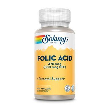 Фолієва кислота Solaray Folic Acid 470 mcg, 100 вегакапсул CN20499-1 фото