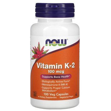 Вітаміни та мінерали NOW Vitamin K2 100 mcg, 100 вегакапсул CN12512 фото
