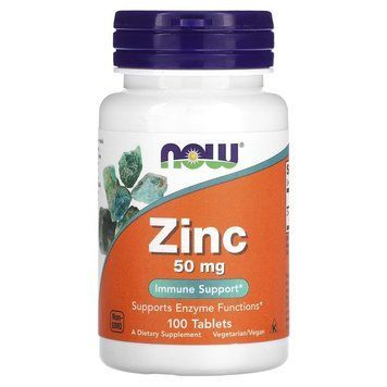 Вітаміни та мінерали NOW Zinc 50 mg, 100 таблеток CN12513 фото
