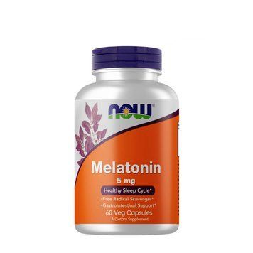 Натуральна добавка NOW Melatonin 5 mg, 60 вегакапсул CN710 фото