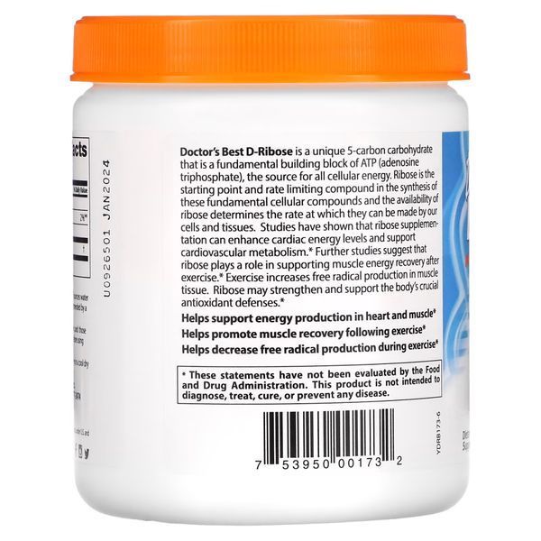 Натуральна добавка Doctor's Best Pure D-Ribose Powder, 250 грам CN11418 фото