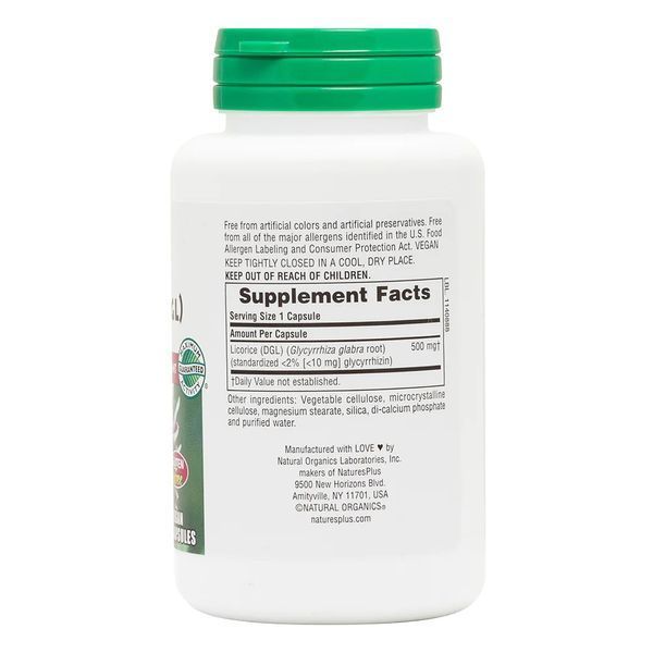 Натуральна добавка Natures Plus Herbal Actives Licorice 500 mg, 60 капсул CN11800 фото