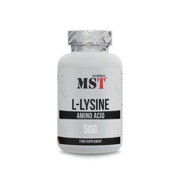 Лізин MST Nutrition L-Lysine, 120 капсул для підтримки імунної системи CN17218 фото
