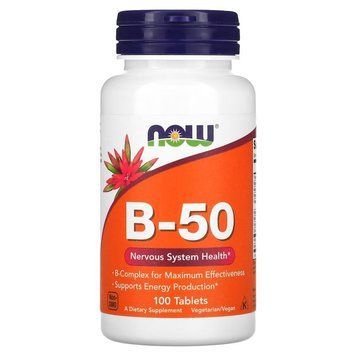 Вітаміни та мінерали NOW Vitamin B-50, 100 таблеток CN12433 фото