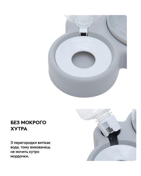Подвійна миска для тварин Semi Animal Bowl 13см*38см*22см 500 мл, Green з автоматичною поїлкою CN14454 фото