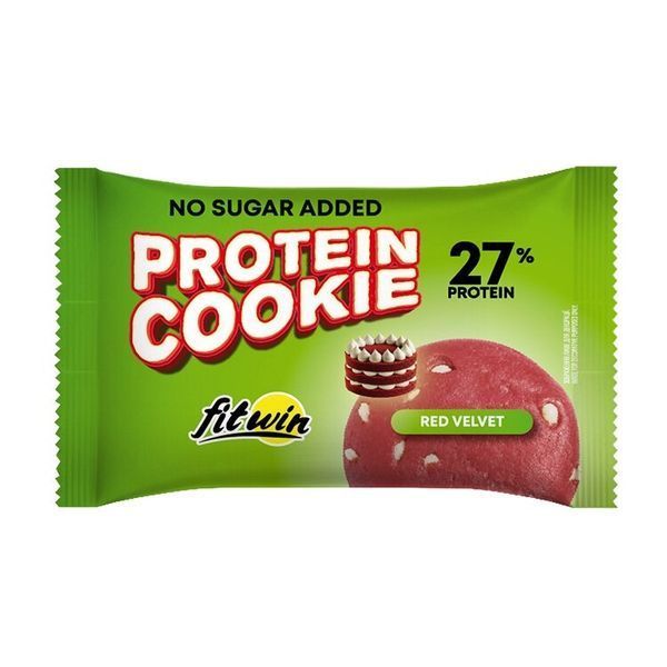 Блок протеїнового печива FitWin Protein Cookie 27%, 10*40 грамів - Червоний оксамит CN20119-1 фото