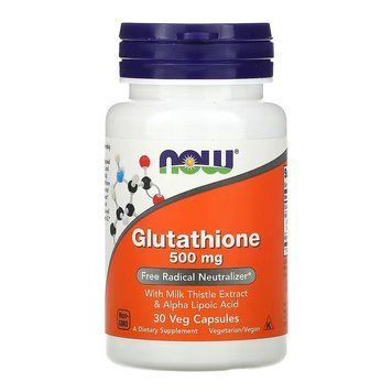 Амінокислота NOW Glutathione 500 mg, 30 вегакапсул CN11201 фото