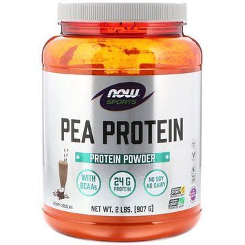 Гороховий протеїн NOW Pea Protein, 907 грам - Голландський шоколад CN8329-1 фото