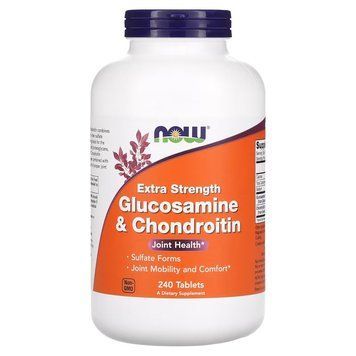 Препарат для суглобів і зв'язок NOW Glucosamine & Chondroitin Extra Strength, 240 таблеток CN12516 фото