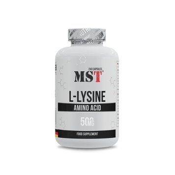 Лізин MST Nutrition L-Lysine, 240 капсул для підтримки імунної системи CN17219 фото