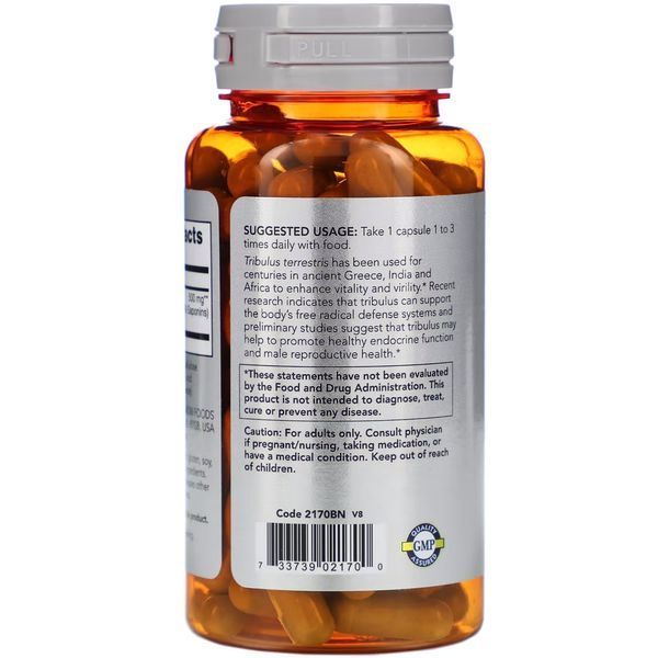 Стимулятор тестостерону NOW Sports Tribulus 500 mg, 100 капсул CN718 фото