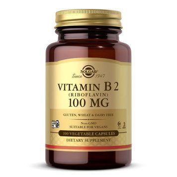 Вітаміни та мінерали Solgar Vitamin B2 100 mg, 100 вегакапсул CN12436 фото