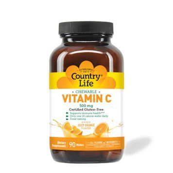Вітаміни та мінерали Country Life Vitamin C 500 mg, 90 жувальних таблеток - Апельсин CN10603-1 фото