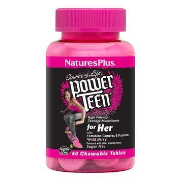 Вітаміни та мінерали Natures Plus Power Teen for Her, 60 жувальних таблеток - Лісова ягода CN11807-1 фото