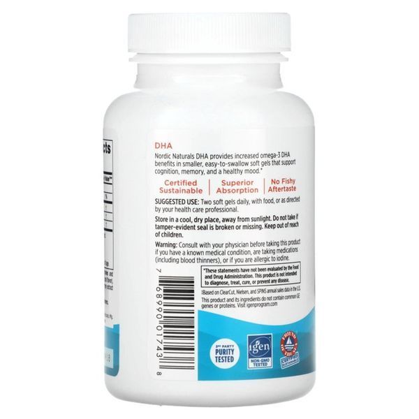Омега-3 Nordic Naturals DHA 830 mg, 90 капсул - Полуниця CN13534-1 фото