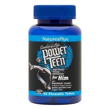 Вітаміни та мінерали Natures Plus Power Teen for Him, 60 жувальних таблеток - Лісова ягода CN11808-1 фото
