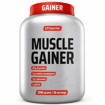 Гейнер Sporter Muscle Gainer, 3 кг - Ваніль CN20336-3 фото