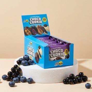 Блок протеїнового печива FitWin Protein Cookie 25% Glazed, 10*40 грамів - Чорниця-смородина CN20123-1 фото