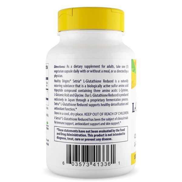 Зменшений L-глутатіон Healthy Origins -Glutathione Reduced 500 mg, 60 вегакапсул CN13708 фото