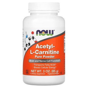 Жироспалювач NOW Acetyl-L-Carnitine, 85 грам CN11388 фото