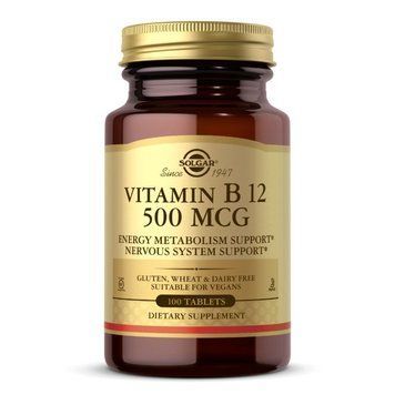 Вітаміни та мінерали Solgar Vitamin B12 500 mcg, 100 таблеток CN12405 фото