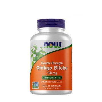 Натуральна добавка NOW Ginkgo Biloba 120 mg, 50 вегакапсул CN4480 фото