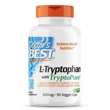 Амінокислота Doctor's Best L-Tryptophan 500 mg, 90 вегакапсул CN7910 фото