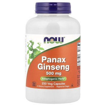 Натуральна добавка NOW Panax Ginseng 500 mg, 250 вегакапсул CN11562 фото