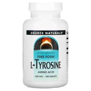 L-тирозин Source Naturals L-Tyrosine 500 mg, 100 таблеток для концентрації уваги CN13539 фото