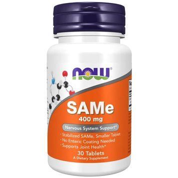 S-аденозилметіонін NOW SAMe 400 mg, 30 таблеток для бородьби зі стресом CN13242 фото