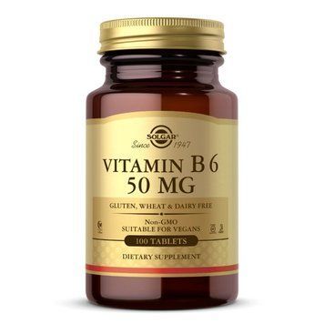 Вітаміни та мінерали Solgar Vitamin B6 50 mg, 100 таблеток CN12440 фото