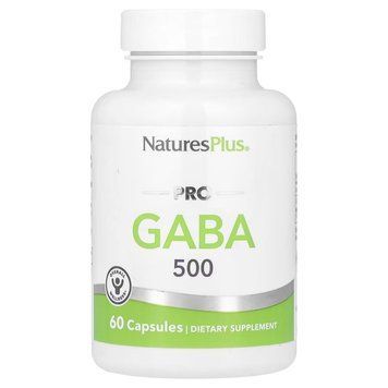 Гамма-аміномасляна кислота Natures Plus PRO GABA 500 mg, 60 капсул для підтримки нервової системи CN16468 фото
