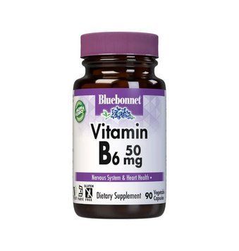Піридоксин гідрохлорид Bluebonnet Nutrition Vitamin B6 50 mg, 90 вегакапсул CN13247 фото