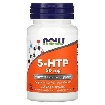Амінокислота NOW 5-HTP 50 mg, 30 вегакапсул CN4409 фото