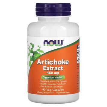 Натуральна добавка NOW Artichoke Extract 450 mg, 90 вегакапсул CN4286 фото