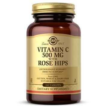 Вітаміни та мінерали Solgar Vitamin C 500 mg with Rose Hips, 100 таблеток CN6146 фото