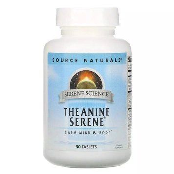 Амінокислота Source Naturals Serene Science Theanine Serene Calm Mind & Body, 30 таблеток для спокою розуму і тіла CN13541 фото