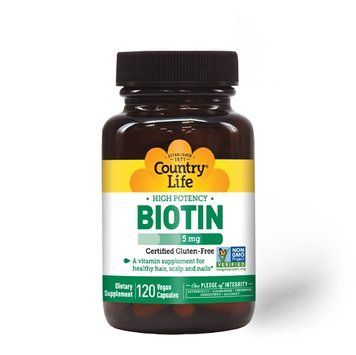 Вітаміни та мінерали Country Life High Potency Biotin 5 mg, 120 капсул CN5266 фото