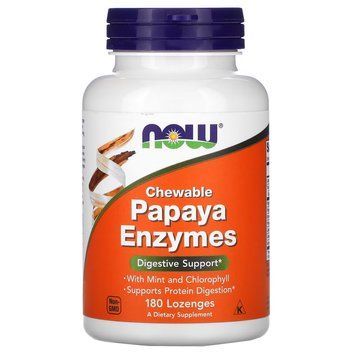 Натуральна добавка NOW Papaya Enzymes, 180 жувальних таблеток CN4508 фото