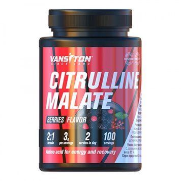 Амінокислота Vansiton Citrulline Malate, 300 грам - Лісова ягода CN10452-1 фото